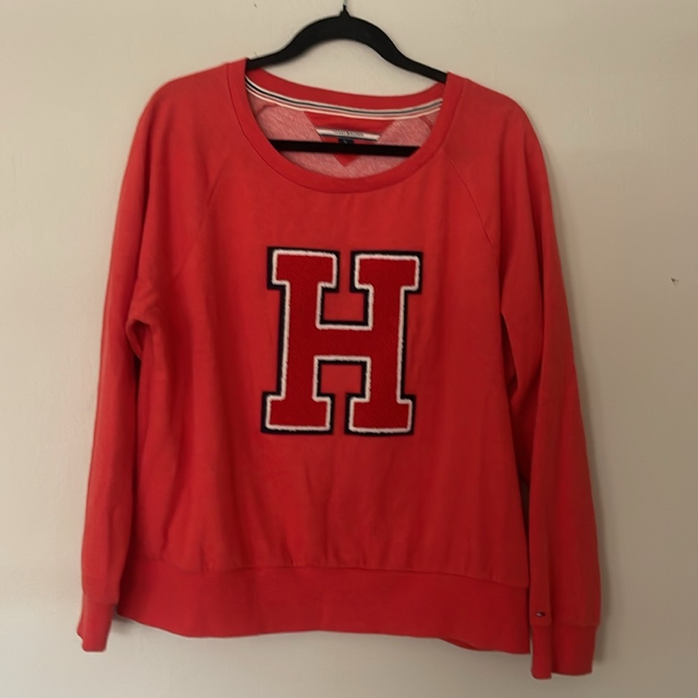 Tommy Hilfiger Red Sweatshirt with Letter H Size XL